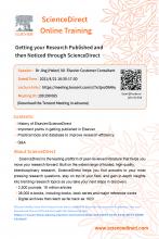 Getting your Research Published and then Noticed through ScienceDirect (English Session) Getting your Research Published and then Noticed through ScienceDirect (English Session)